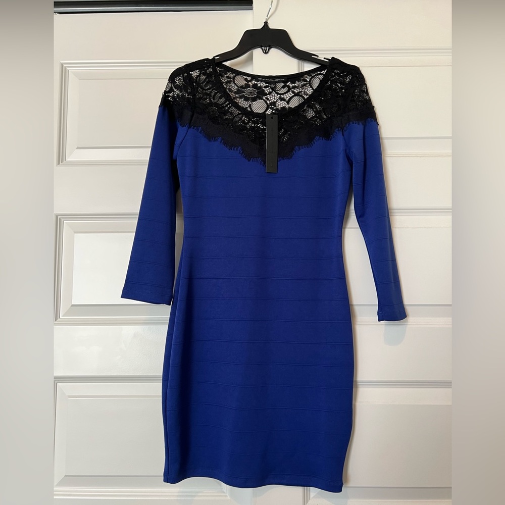 NWT Elegant Blue Lace Dress
